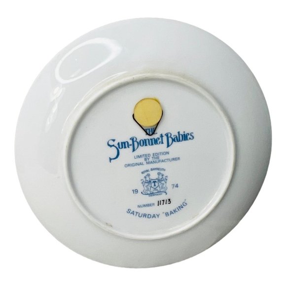 "The Sun-Bonnet Babies"  Plates Set of 7 Royal Bayreuth Vintage 1974 - Picture 12 of 16